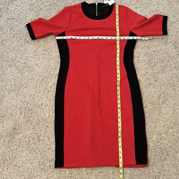 🆕Red KAREN KANE DRESS w/Black Side Panels, Accents & Pin Stripes & Back Zipper. - Picture 10 of 12